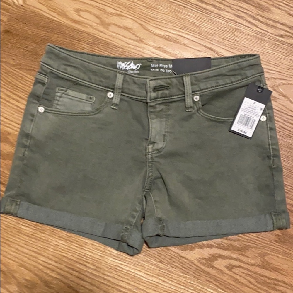 Mossimo olive denim shorts